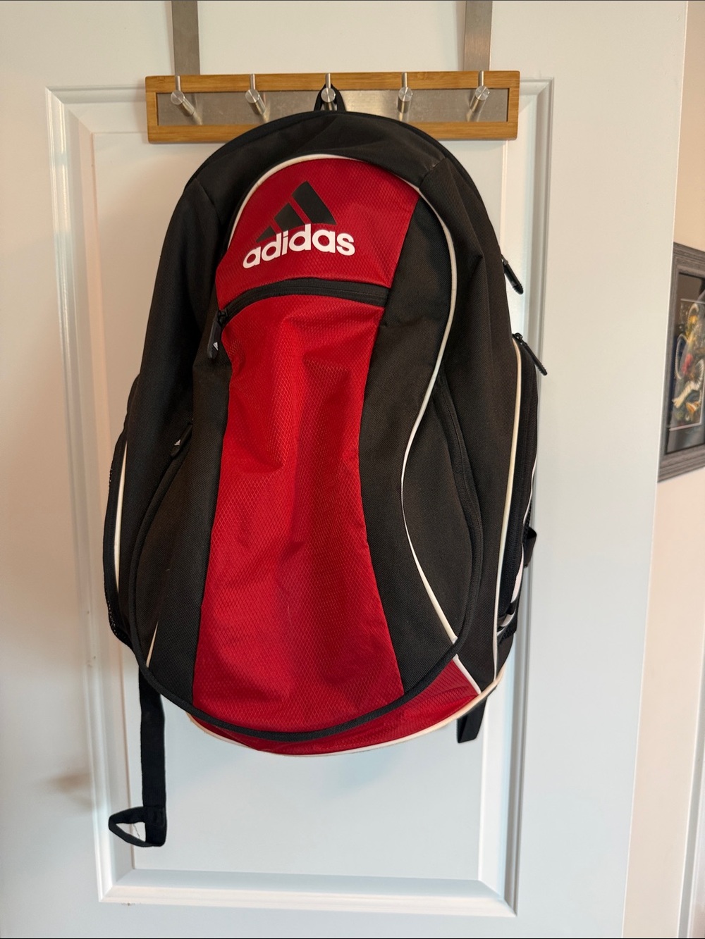 adidas Red and Black Athletic Soccer Gear Backpack